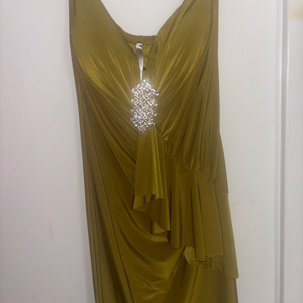 Elegant Olive Green Dress